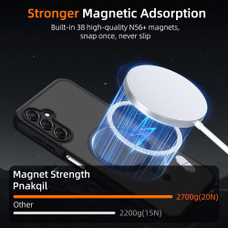 Pnakqil Coque pour Samsung Galaxy A14 5G/4G Compatible avec MagSafe,Givré Translucide Magnétique Housse mit 2 Verre Trempé,Antic
