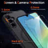 Coque pour Samsung Galaxy A16 4G/5G Compatible avec MagSafe avec 2 Verre Trempé, Magnétique Etui Translucide Mat Arrière Housse,