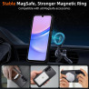 Coque pour Samsung Galaxy A15 4G/5G Compatible avec MagSafe avec 2 Verre Trempé, Magnétique Etui Translucide Mat Arrière Housse,