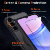 Coque pour Samsung Galaxy A15 4G/5G Compatible avec MagSafe avec 2 Verre Trempé, Magnétique Etui Translucide Mat Arrière Housse,