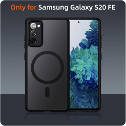 Coque pour Samsung Galaxy S20 FE 5G Compatible avec MagSafe avec 2 Verre Trempé, Magnétique Etui Translucide Mat Arrière Housse,