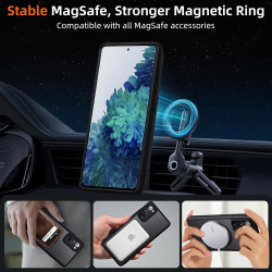 Coque pour Samsung Galaxy S20 FE 5G Compatible avec MagSafe avec 2 Verre Trempé, Magnétique Etui Translucide Mat Arrière Housse,