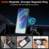 pour Samsung Galaxy S21 FE 5G Coque Compatible avec MagSafe avec 2 Verre Trempé, Magnétique Etui Translucide Mat Arrière Housse,