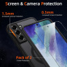 pour Samsung Galaxy S21 FE 5G Coque Compatible avec MagSafe avec 2 Verre Trempé, Magnétique Etui Translucide Mat Arrière Housse,