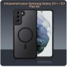 Coque pour Samsung Galaxy S21 Plus/ S21+ 5G Compatible avec MagSafe avec 2 Verre Trempé, Magnétique Etui Translucide Mat Arrière