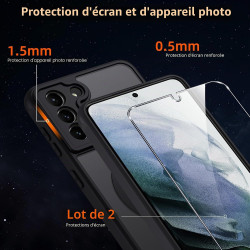 Coque pour Samsung Galaxy S21 Plus/ S21+ 5G Compatible avec MagSafe avec 2 Verre Trempé, Magnétique Etui Translucide Mat Arrière
