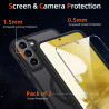 Coque pour Samsung Galaxy S22 5G Compatible avec MagSafe avec 2 Verre Trempé, Magnétique Etui Translucide Mat Arrière Housse, Pr