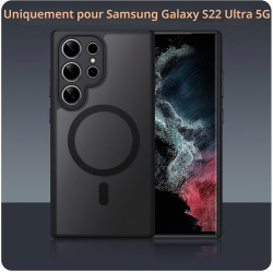 Coque pour Samsung Galaxy S22 Ultra 5G Compatible avec MagSafe, Magnétique Etui Translucide Mat Arrière Housse, Protection D'obj