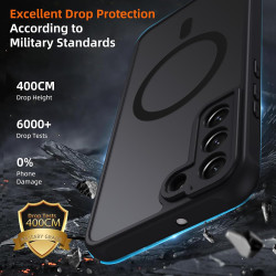 Coque pour Samsung Galaxy S22+ / S22 Plus 5G Compatible avec MagSafe avec 2 Verre Trempé, Magnétique Etui Translucide Mat Arrièr