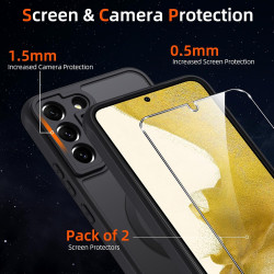 Coque pour Samsung Galaxy S22+ / S22 Plus 5G Compatible avec MagSafe avec 2 Verre Trempé, Magnétique Etui Translucide Mat Arrièr
