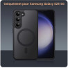 Coque pour Samsung Galaxy S23 5G Compatible avec MagSafe avec 2 Verre Trempé, Magnétique Etui Translucide Mat Arrière Housse, Pr