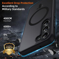 Coque pour Samsung Galaxy S23+ / S23 Plus 5G Compatible avec MagSafe avec 2 Verre Trempé, Magnétique Etui Translucide Mat Arrièr