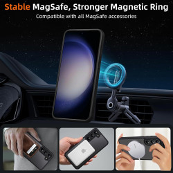 Coque pour Samsung Galaxy S23+ / S23 Plus 5G Compatible avec MagSafe avec 2 Verre Trempé, Magnétique Etui Translucide Mat Arrièr