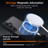 Coque pour Samsung Galaxy S24 5G Compatible avec MagSafe avec 2 Verre Trempé, Magnétique Etui Translucide Mat Arrière Housse, Pr