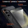 Coque pour Samsung Galaxy S24+/S24 Plus 5G Compatible avec MagSafe avec 2 Verre Trempé, Magnétique Etui Translucide Mat Arrière 