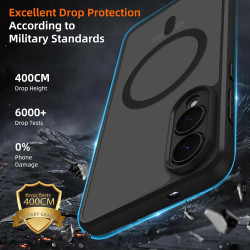 Coque pour Samsung Galaxy S25 Edge 5G Compatible avec MagSafe avec 2 Verre Trempé, Magnétique Etui Translucide Mat Arrière Houss