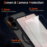 Coque pour Samsung Galaxy S25 Edge 5G Compatible avec MagSafe avec 2 Verre Trempé, Magnétique Etui Translucide Mat Arrière Houss