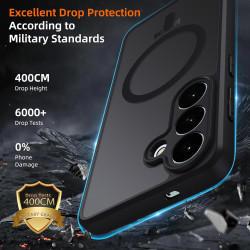 Coque pour Samsung Galaxy S26 Compatible avec MagSafe avec 2 Verre Trempé, Magnétique Etui Translucide Mat Arrière Housse, Prote