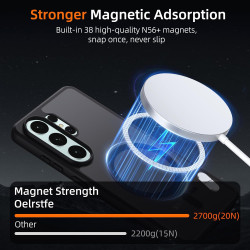Coque pour Samsung Galaxy S26 Ultra Compatible avec MagSafe avec 2 Verre Trempé, Magnétique Etui Translucide Mat Arrière Housse,