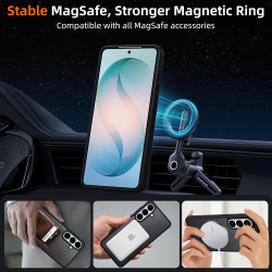Coque pour Samsung Galaxy S26+ / S26 Plus Compatible avec MagSafe avec 2 Verre Trempé, Magnétique Etui Translucide Mat Arrière H