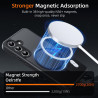 Coque pour Samsung Galaxy A34 5G Compatible avec MagSafe avec 2 Verre Trempé, Magnétique Etui Translucide Mat Arrière Housse, Pr