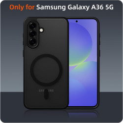 pour Samsung Galaxy A36 5G Coque Compatible avec MagSafe avec 2 Verre Trempé, Magnétique Etui Translucide Mat Arrière Housse, Pr