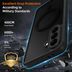 pour Samsung Galaxy A36 5G Coque Compatible avec MagSafe avec 2 Verre Trempé, Magnétique Etui Translucide Mat Arrière Housse, Pr