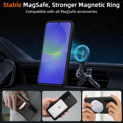 pour Samsung Galaxy A36 5G Coque Compatible avec MagSafe avec 2 Verre Trempé, Magnétique Etui Translucide Mat Arrière Housse, Pr