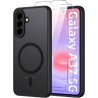 Coque pour Samsung Galaxy A37 5G Compatible avec MagSafe avec 2 Verre Trempé, Magnétique Etui Translucide Mat Arrière Housse, Pr
