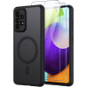 Coque pour Samsung Galaxy A52 4G/5G / A52s 5G Compatible avec MagSafe avec 2 Verre Trempé, Magnétique Etui Translucide Mat Arriè