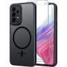 Coque pour Samsung Galaxy A53 5G Compatible avec MagSafe avec 2 Verre Trempé, Magnétique Etui Translucide Mat Arrière Housse, Pr