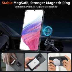 Coque pour Samsung Galaxy A53 5G Compatible avec MagSafe avec 2 Verre Trempé, Magnétique Etui Translucide Mat Arrière Housse, Pr