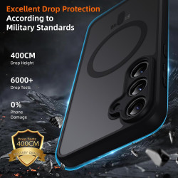 pour Samsung Galaxy A54 5G Coque Compatible avec MagSafe avec 2 Verre Trempé, Magnétique Etui Translucide Mat Arrière Housse, d'