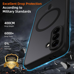 Coque pour Samsung Galaxy A56 5G Compatible avec MagSafe avec 2 Verre Trempé, Magnétique Etui Translucide Mat Arrière Housse, Pr