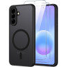 Coque pour Samsung Galaxy A57 5G Compatible avec MagSafe avec 2 Verre Trempé, Magnétique Etui Translucide Mat Arrière Housse, Pr