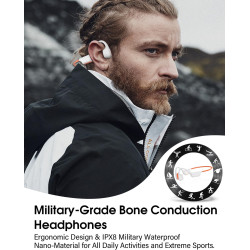 Casque conduction osseuse natation, ipx8, bleutooth 6.0, mp3 8 go | écouteurs natation ipx8 étanches, lecteur mp3 intégré, 12h a