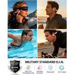 Casque conduction osseuse natation, ipx8, bleutooth 6.0, mp3 8 go | écouteurs natation ipx8 étanches, lecteur mp3 intégré, 12h a