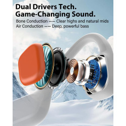 Casque conduction osseuse natation, ipx8, bleutooth 6.0, mp3 8 go | écouteurs natation ipx8 étanches, lecteur mp3 intégré, 12h a
