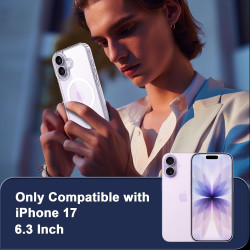 Coque Magnétique pour iPhone 17 avec 2 Verres Trempés et 2 Caméra Protecteur, Compatible avec MagSafe, Étui Aimantée Antichoc An