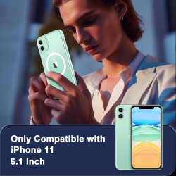 Coque Magnétique pour iPhone 11 avec 2 Verres Trempés et 2 Caméra Protecteur, Compatible avec MagSafe, Étui Aimantée Antichoc An
