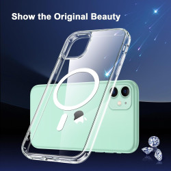 Coque Magnétique pour iPhone 11 avec 2 Verres Trempés et 2 Caméra Protecteur, Compatible avec MagSafe, Étui Aimantée Antichoc An