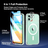 Coque Magnétique pour iPhone 11 avec 2 Verres Trempés et 2 Caméra Protecteur, Compatible avec MagSafe, Étui Aimantée Antichoc An