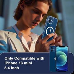 Coque Magnétique pour iPhone 12 Mini avec 2 Verres Trempés et 2 Caméra Protecteur, Compatible avec MagSafe, Étui Aimantée Antich