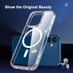 Coque Magnétique pour iPhone 12 Mini avec 2 Verres Trempés et 2 Caméra Protecteur, Compatible avec MagSafe, Étui Aimantée Antich