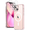 Coque Magnétique pour iPhone 13 Mini avec 2 Verres Trempés et 2 Caméra Protecteur, Compatible avec MagSafe, Étui Aimantée Antich