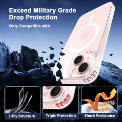 Coque Magnétique pour iPhone 13 Mini avec 2 Verres Trempés et 2 Caméra Protecteur, Compatible avec MagSafe, Étui Aimantée Antich