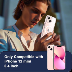 Coque Magnétique pour iPhone 13 Mini avec 2 Verres Trempés et 2 Caméra Protecteur, Compatible avec MagSafe, Étui Aimantée Antich