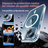 Coque Magnétique pour iPhone 13 et iPhone 14 avec 2 Verres Trempés, Compatible avec MagSafe, Étui Aimantée Antichoc Anti-Jaune A