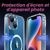 Coque Magnétique pour iPhone 13 et iPhone 14 avec 2 Verres Trempés, Compatible avec MagSafe, Étui Aimantée Antichoc Anti-Jaune A