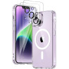 Coque Magnétique pour iPhone 14 avec 2 Verres Trempés et 2 Caméra Protecteur, Compatible avec MagSafe, Étui Aimantée Antichoc An